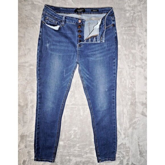 Judy Blue Women's 15/32 High Rise Tummy Control Top Skinny Jeans Dark Wash Jeans - Picture 2 of 15